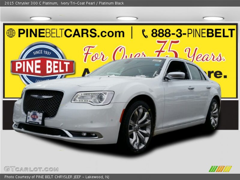 Ivory Tri-Coat Pearl / Platinum Black 2015 Chrysler 300 C Platinum