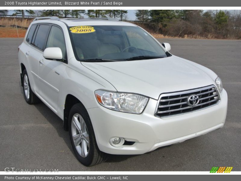 Blizzard White Pearl / Sand Beige 2008 Toyota Highlander Limited