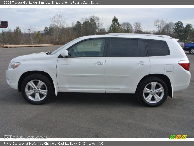 Blizzard White Pearl / Sand Beige 2008 Toyota Highlander Limited