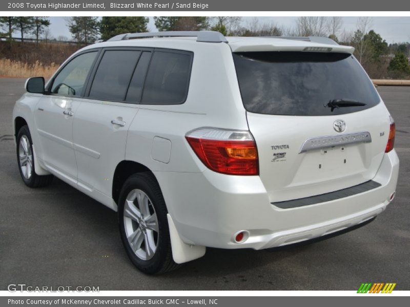 Blizzard White Pearl / Sand Beige 2008 Toyota Highlander Limited