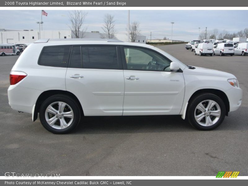 Blizzard White Pearl / Sand Beige 2008 Toyota Highlander Limited