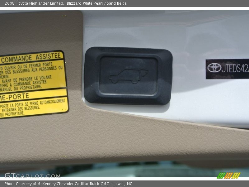 Blizzard White Pearl / Sand Beige 2008 Toyota Highlander Limited