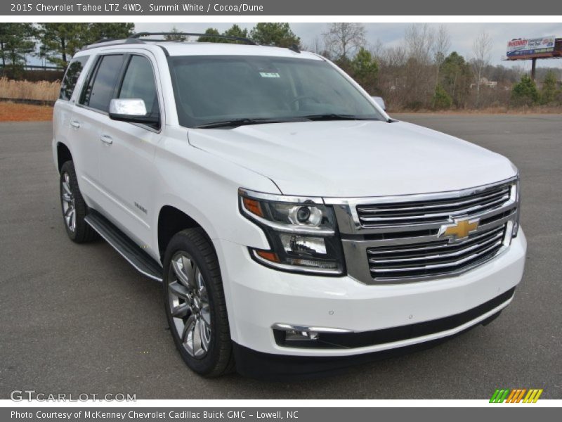Summit White / Cocoa/Dune 2015 Chevrolet Tahoe LTZ 4WD