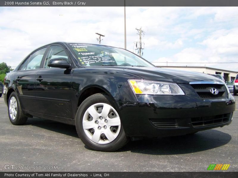 Ebony Black / Gray 2008 Hyundai Sonata GLS