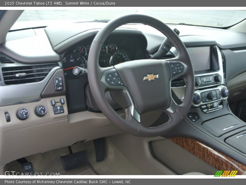 Summit White / Cocoa/Dune 2015 Chevrolet Tahoe LTZ 4WD