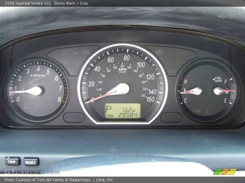 Ebony Black / Gray 2008 Hyundai Sonata GLS