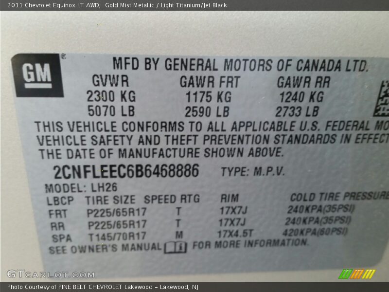 Gold Mist Metallic / Light Titanium/Jet Black 2011 Chevrolet Equinox LT AWD