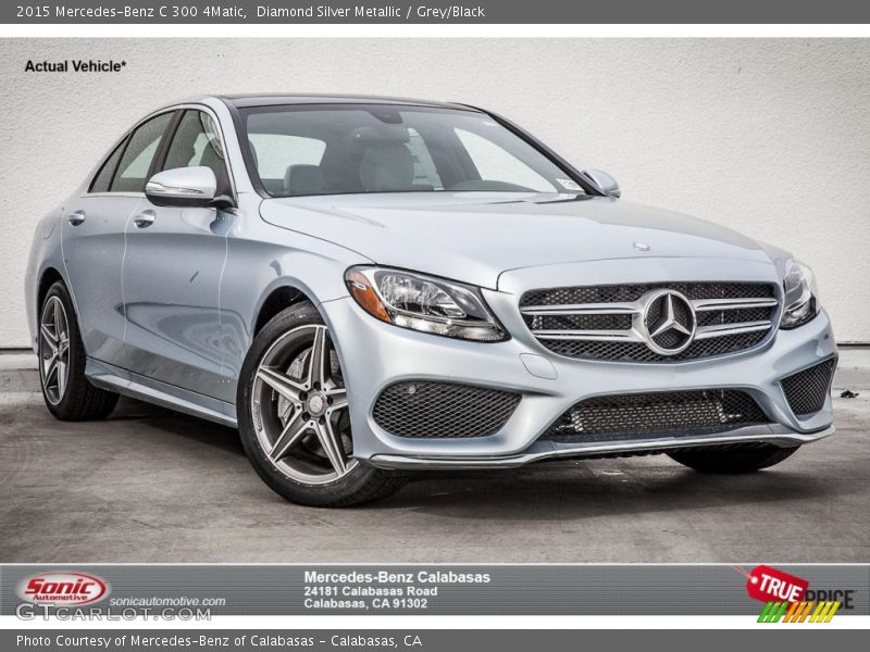 Diamond Silver Metallic / Grey/Black 2015 Mercedes-Benz C 300 4Matic