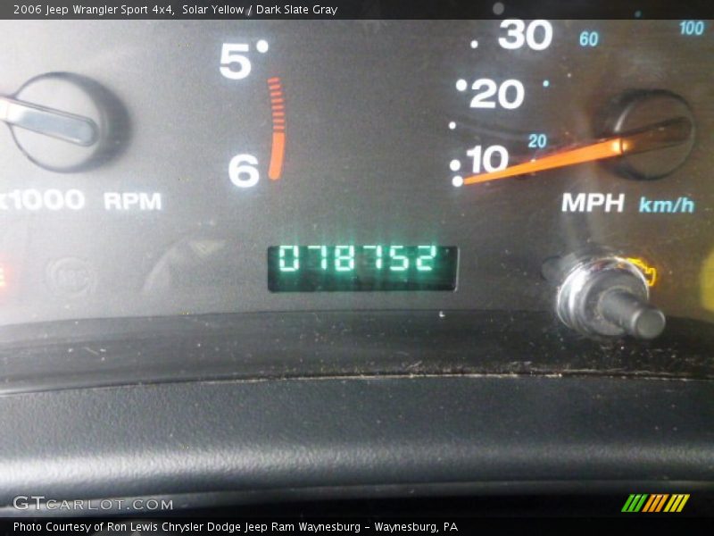 Solar Yellow / Dark Slate Gray 2006 Jeep Wrangler Sport 4x4