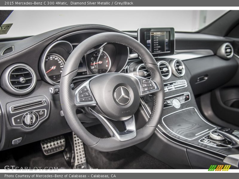 Diamond Silver Metallic / Grey/Black 2015 Mercedes-Benz C 300 4Matic