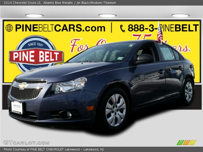 Atlantis Blue Metallic / Jet Black/Medium Titanium 2014 Chevrolet Cruze LS
