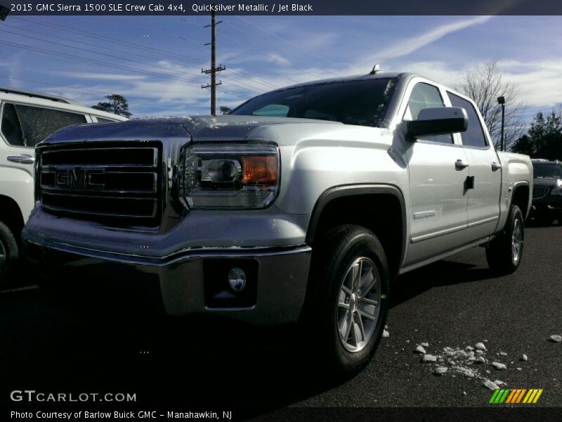 Quicksilver Metallic / Jet Black 2015 GMC Sierra 1500 SLE Crew Cab 4x4