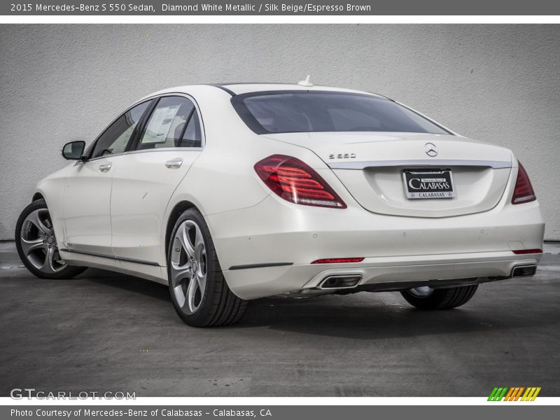 Diamond White Metallic / Silk Beige/Espresso Brown 2015 Mercedes-Benz S 550 Sedan