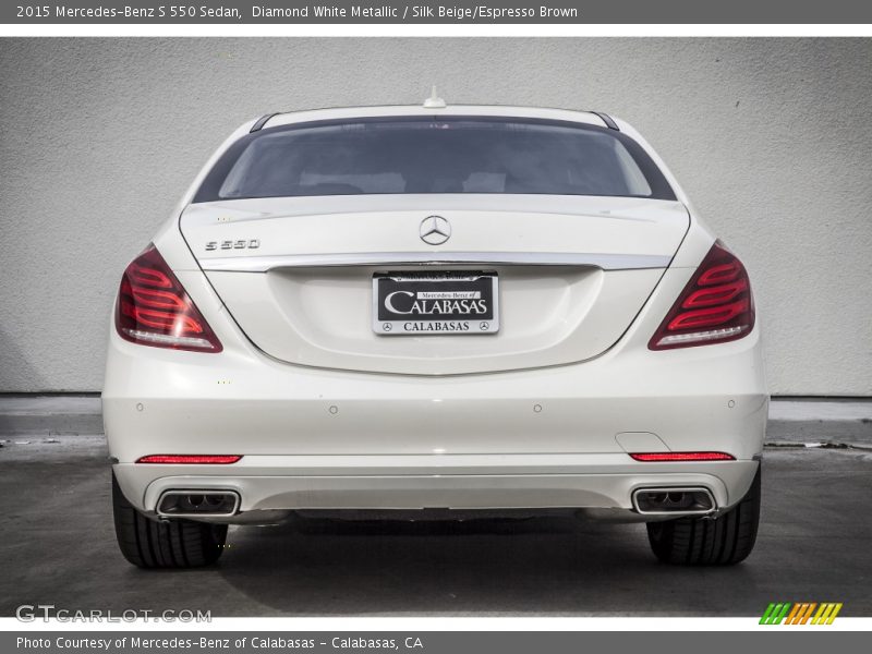 Diamond White Metallic / Silk Beige/Espresso Brown 2015 Mercedes-Benz S 550 Sedan
