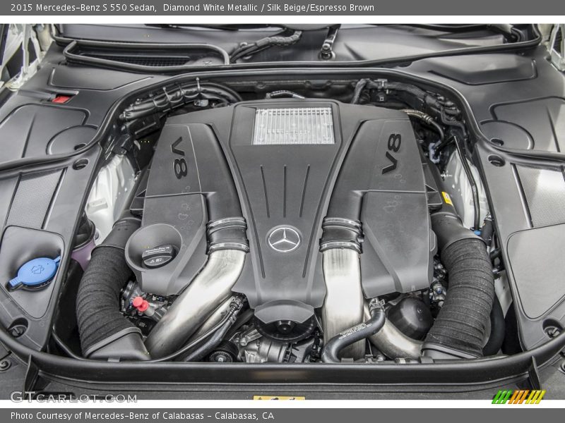 Diamond White Metallic / Silk Beige/Espresso Brown 2015 Mercedes-Benz S 550 Sedan