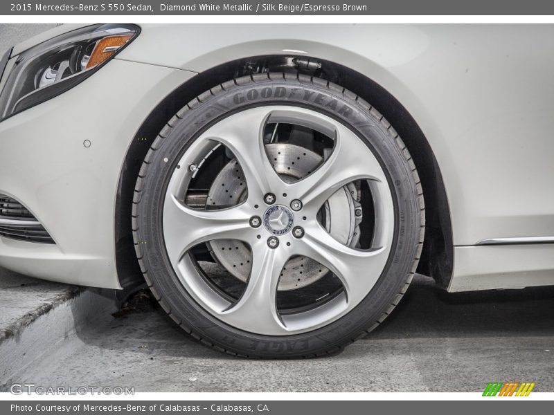Diamond White Metallic / Silk Beige/Espresso Brown 2015 Mercedes-Benz S 550 Sedan