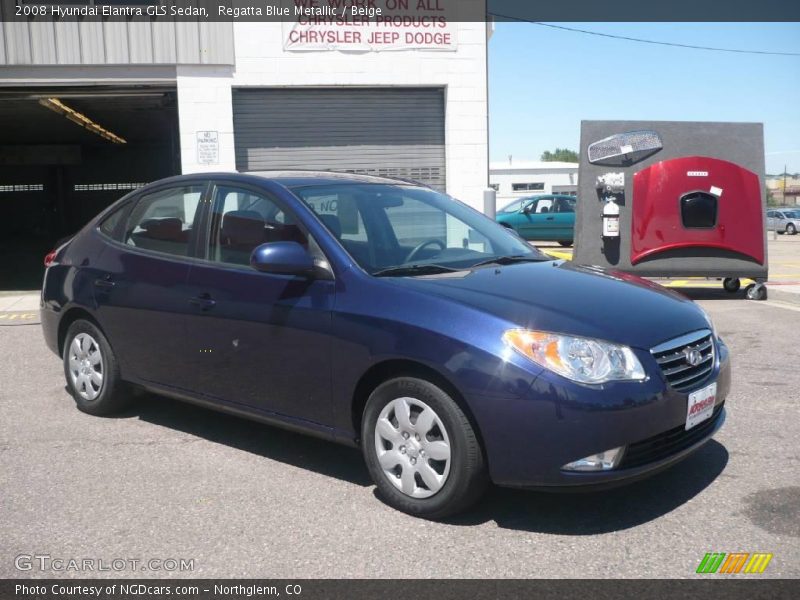 Regatta Blue Metallic / Beige 2008 Hyundai Elantra GLS Sedan