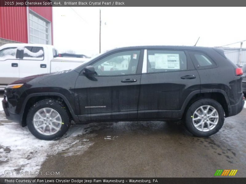 Brilliant Black Crystal Pearl / Black 2015 Jeep Cherokee Sport 4x4