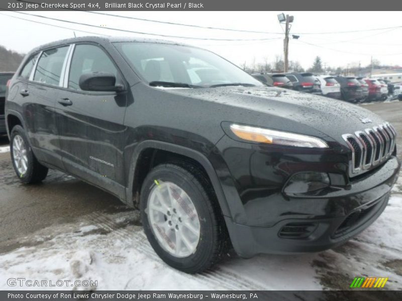 Brilliant Black Crystal Pearl / Black 2015 Jeep Cherokee Sport 4x4