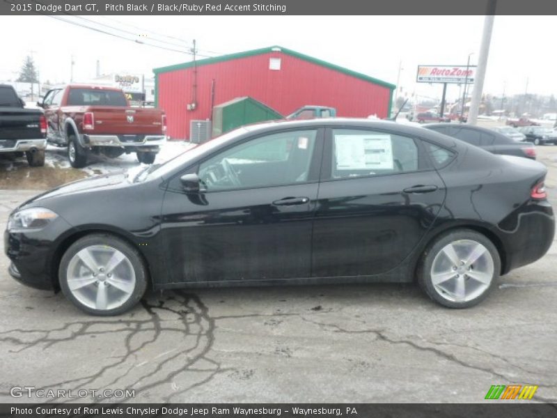 Pitch Black / Black/Ruby Red Accent Stitching 2015 Dodge Dart GT