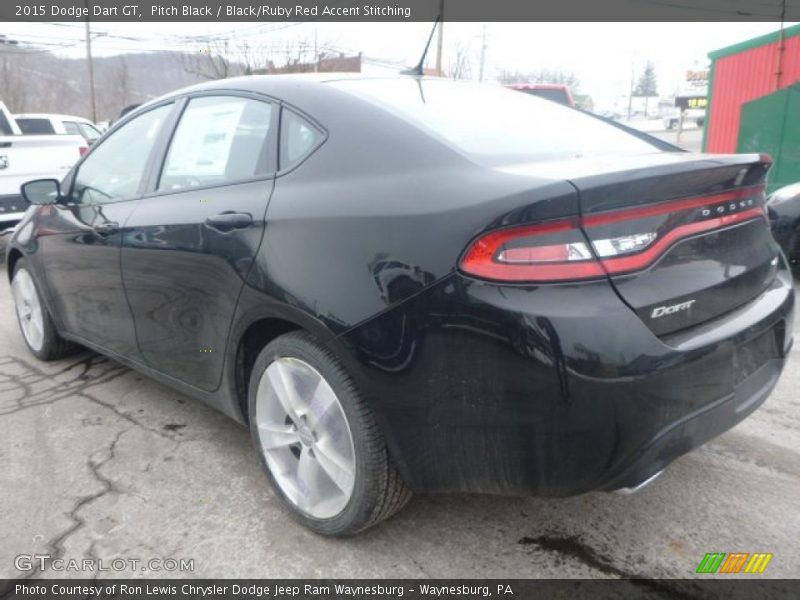 Pitch Black / Black/Ruby Red Accent Stitching 2015 Dodge Dart GT