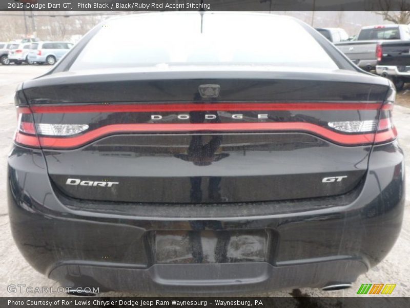 Pitch Black / Black/Ruby Red Accent Stitching 2015 Dodge Dart GT