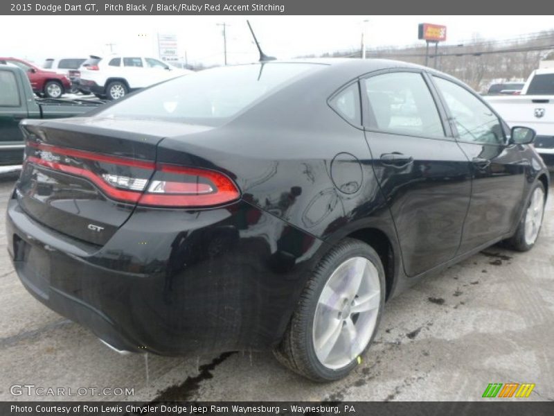 Pitch Black / Black/Ruby Red Accent Stitching 2015 Dodge Dart GT