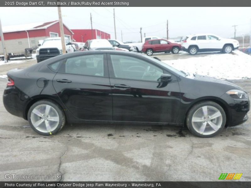 Pitch Black / Black/Ruby Red Accent Stitching 2015 Dodge Dart GT