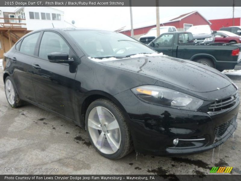 Pitch Black / Black/Ruby Red Accent Stitching 2015 Dodge Dart GT