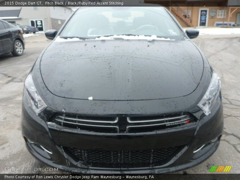 Pitch Black / Black/Ruby Red Accent Stitching 2015 Dodge Dart GT