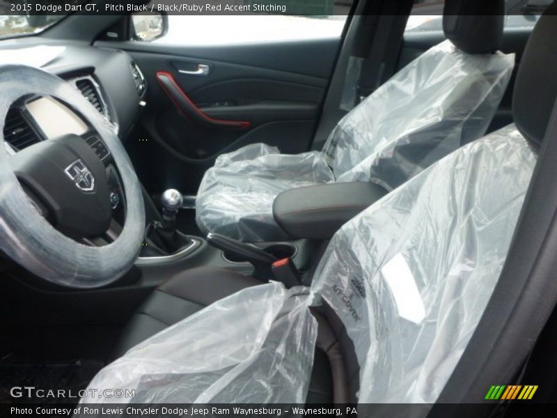 Pitch Black / Black/Ruby Red Accent Stitching 2015 Dodge Dart GT