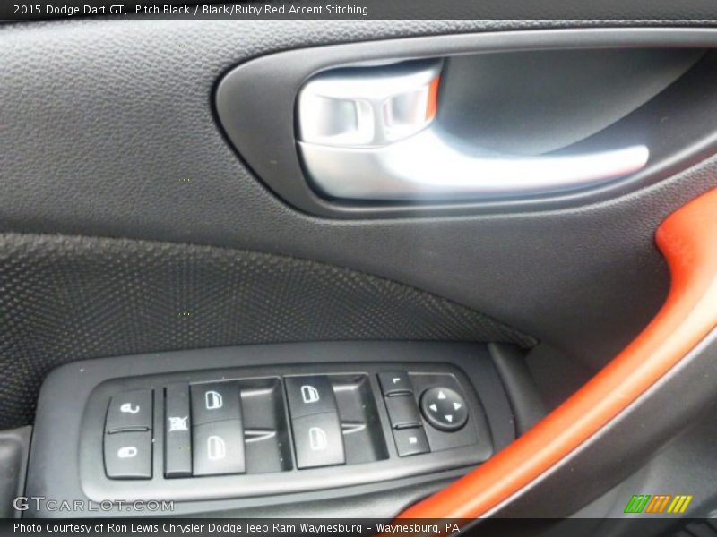 Pitch Black / Black/Ruby Red Accent Stitching 2015 Dodge Dart GT