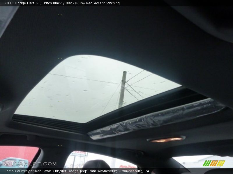 Pitch Black / Black/Ruby Red Accent Stitching 2015 Dodge Dart GT