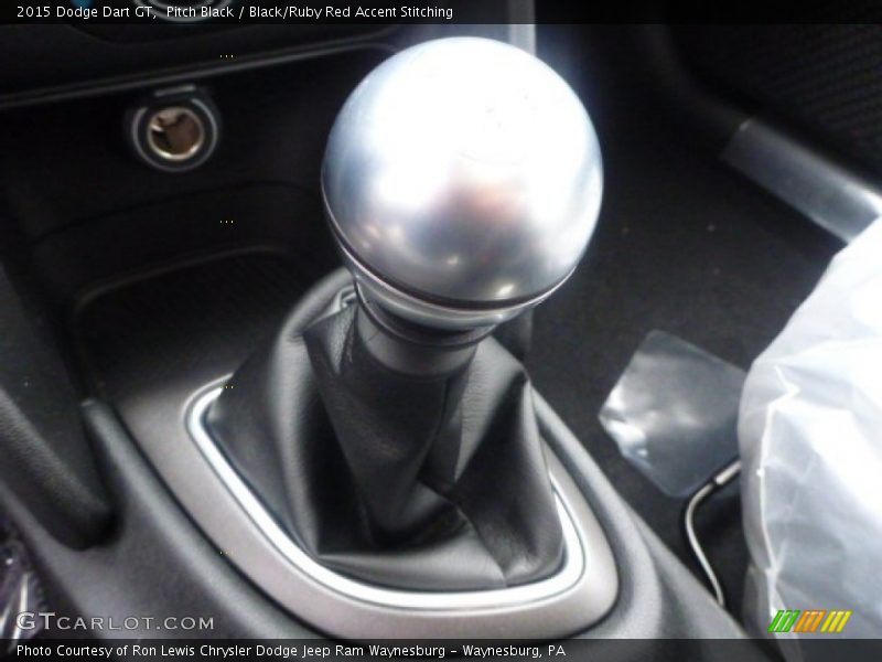 Pitch Black / Black/Ruby Red Accent Stitching 2015 Dodge Dart GT