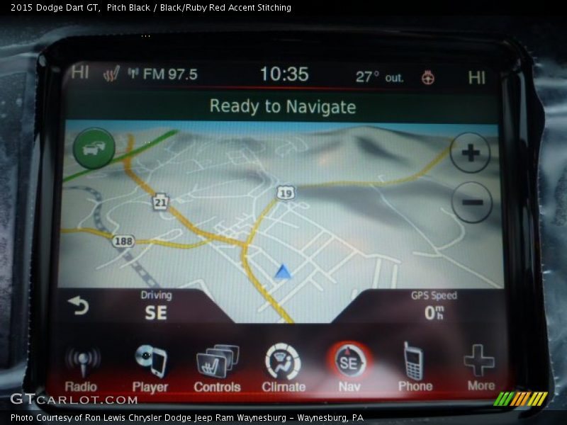 Pitch Black / Black/Ruby Red Accent Stitching 2015 Dodge Dart GT