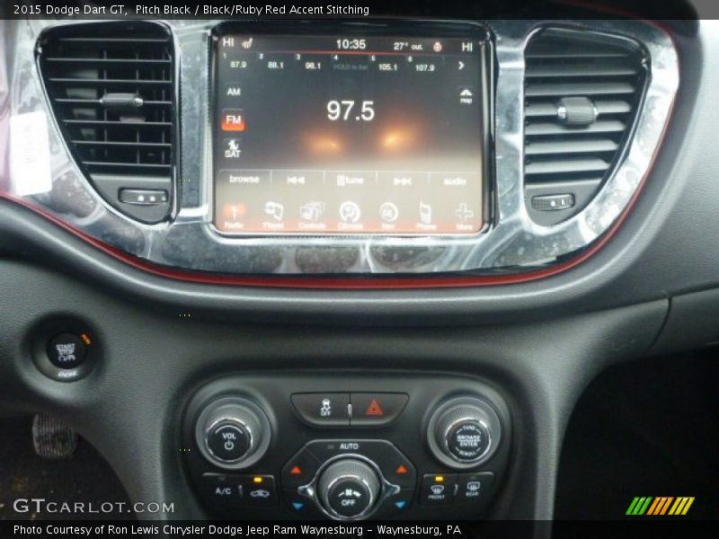 Pitch Black / Black/Ruby Red Accent Stitching 2015 Dodge Dart GT
