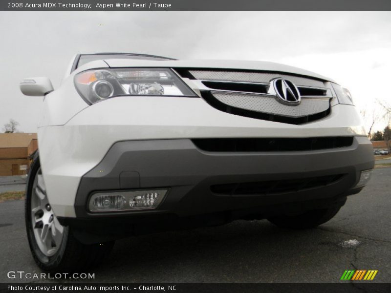 Aspen White Pearl / Taupe 2008 Acura MDX Technology