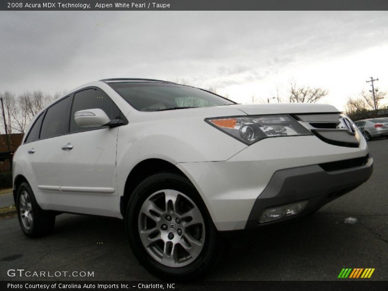 Aspen White Pearl / Taupe 2008 Acura MDX Technology