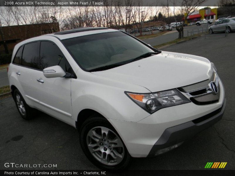 Aspen White Pearl / Taupe 2008 Acura MDX Technology