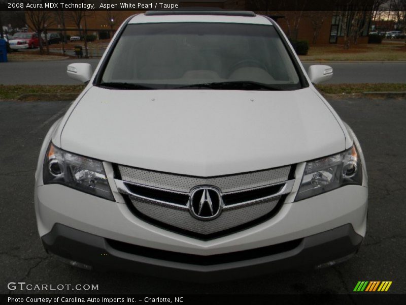 Aspen White Pearl / Taupe 2008 Acura MDX Technology