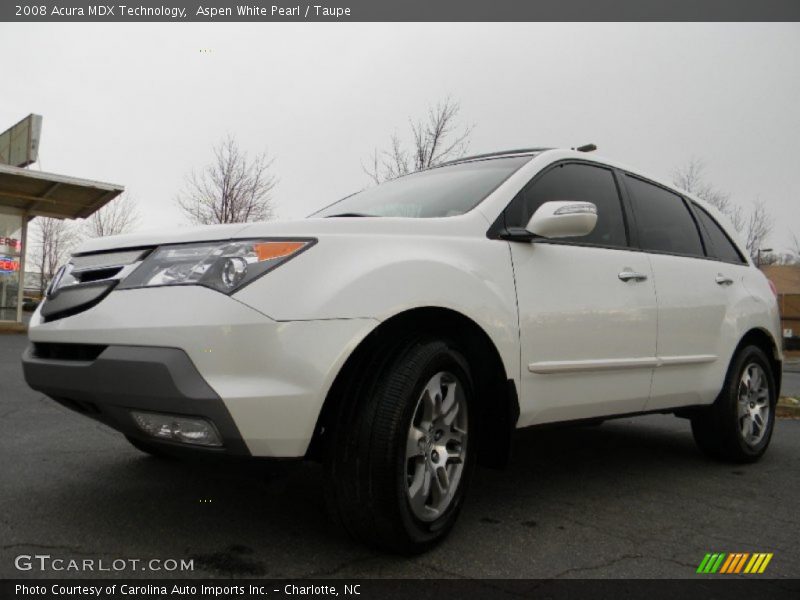 Aspen White Pearl / Taupe 2008 Acura MDX Technology