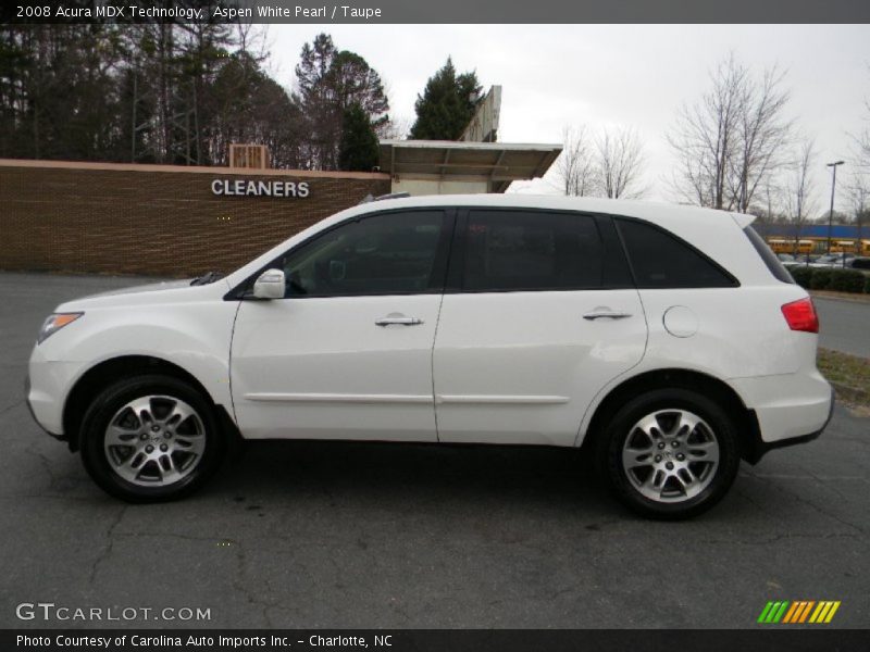 Aspen White Pearl / Taupe 2008 Acura MDX Technology