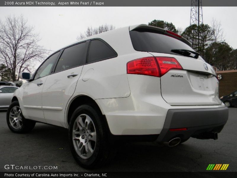 Aspen White Pearl / Taupe 2008 Acura MDX Technology
