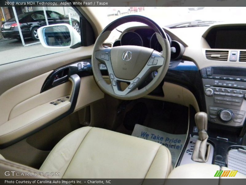 Aspen White Pearl / Taupe 2008 Acura MDX Technology
