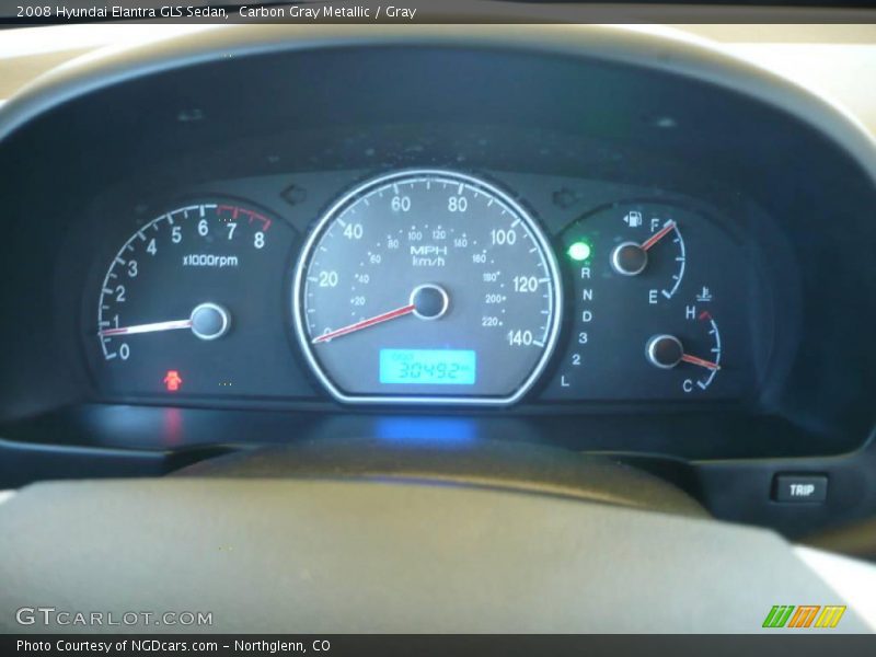 Carbon Gray Metallic / Gray 2008 Hyundai Elantra GLS Sedan