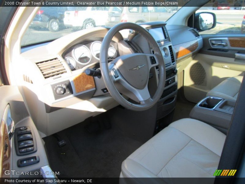 Clearwater Blue Pearlcoat / Medium Pebble Beige/Cream 2008 Chrysler Town & Country Limited