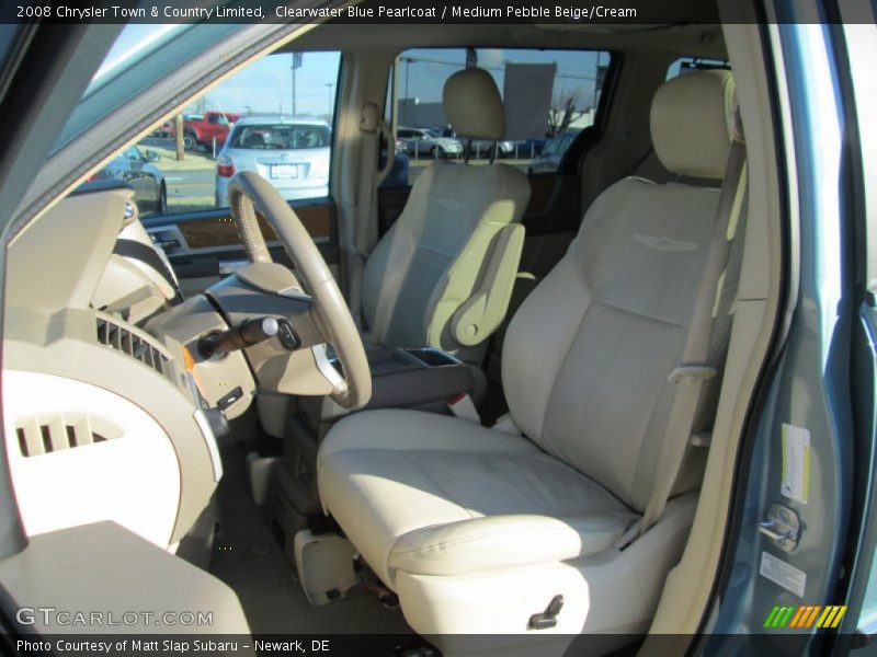 Clearwater Blue Pearlcoat / Medium Pebble Beige/Cream 2008 Chrysler Town & Country Limited
