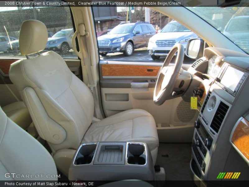 Clearwater Blue Pearlcoat / Medium Pebble Beige/Cream 2008 Chrysler Town & Country Limited