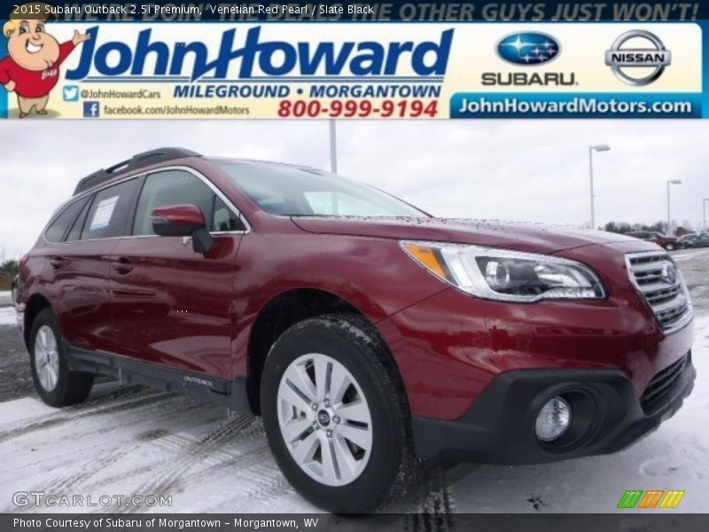 Venetian Red Pearl / Slate Black 2015 Subaru Outback 2.5i Premium