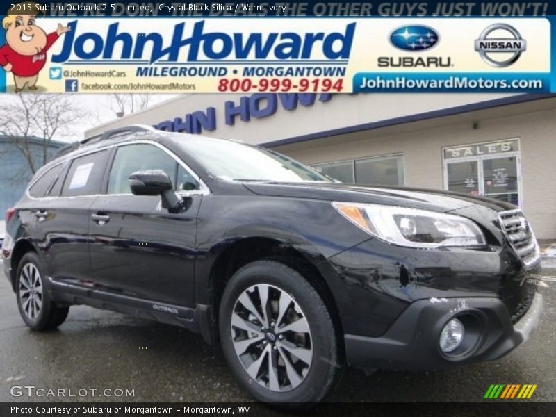 Crystal Black Silica / Warm Ivory 2015 Subaru Outback 2.5i Limited
